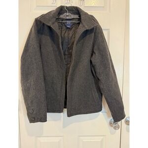 GAP Wool‎ Blend Jacket Coat Full Zip Gray Outerwear Warm Casual Small